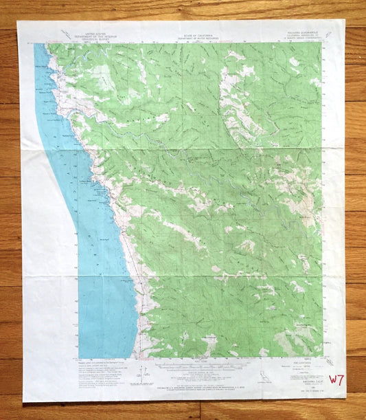 Antique Navarro, California 1961 US Geological Survey Topographic Map – Mendocino County, Albion, Whitesboro, Elk, Coast, Redwood Forest, CA