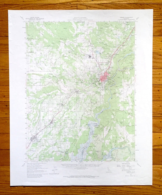Antique Auburn, California 1954 US Geological Survey Topographic Map – Rocklin, Loomis, Penryn, Newcastle, Placer, El Dorado County, CA