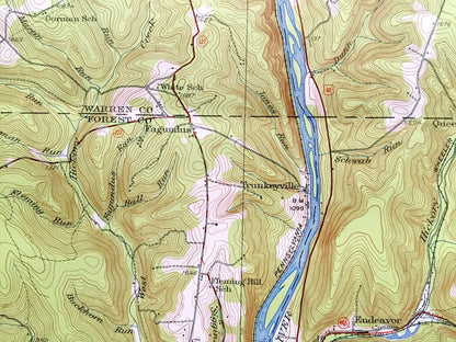 Antique Tidioute, Pennsylvania 1927 US Geological Survey Topographic Map – Warren, Forest County, Triumph, Deerfield, Limestone, Harmony, PA