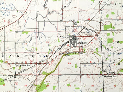 Antique Waupun, Wisconsin 1955 US Geological Survey Topographic Map – Dodge, Fond Du Lac County, Horicon National Wildlife Refuge, Oakfield