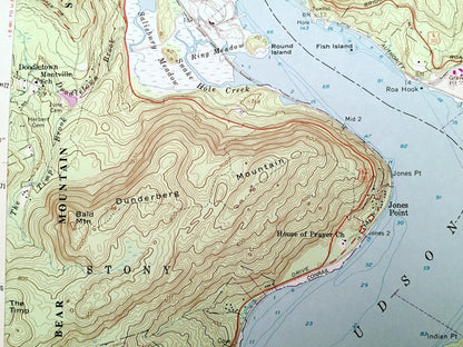 Antique Peekskill, New York 1957 US Geological Survey Topographic Map – Orange, Rockland, Putnam, Westchester County, Philipstown, NY