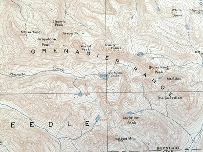 Antique Needle Mountains, Colorado 1902 US Geological Survey Topographic Map – La Plata, San Juan County Rocky Mountains, Animas River, CO