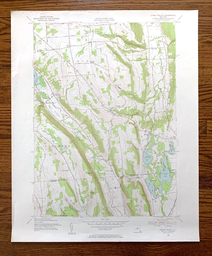 Antique Otisco Valley, New York 1955 US Geological Survey Topographic Map – Onondaga County, Spafford, Tully, Lafayette, Bromley, Vesper NY