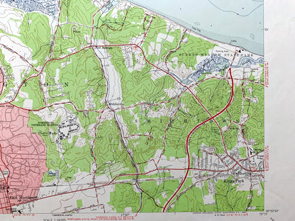 Antique Northport, New York 1954 US Geological Survey Topographic Map – Suffolk County, Long Island, Asharoken Beach, Centerport, Bay NY