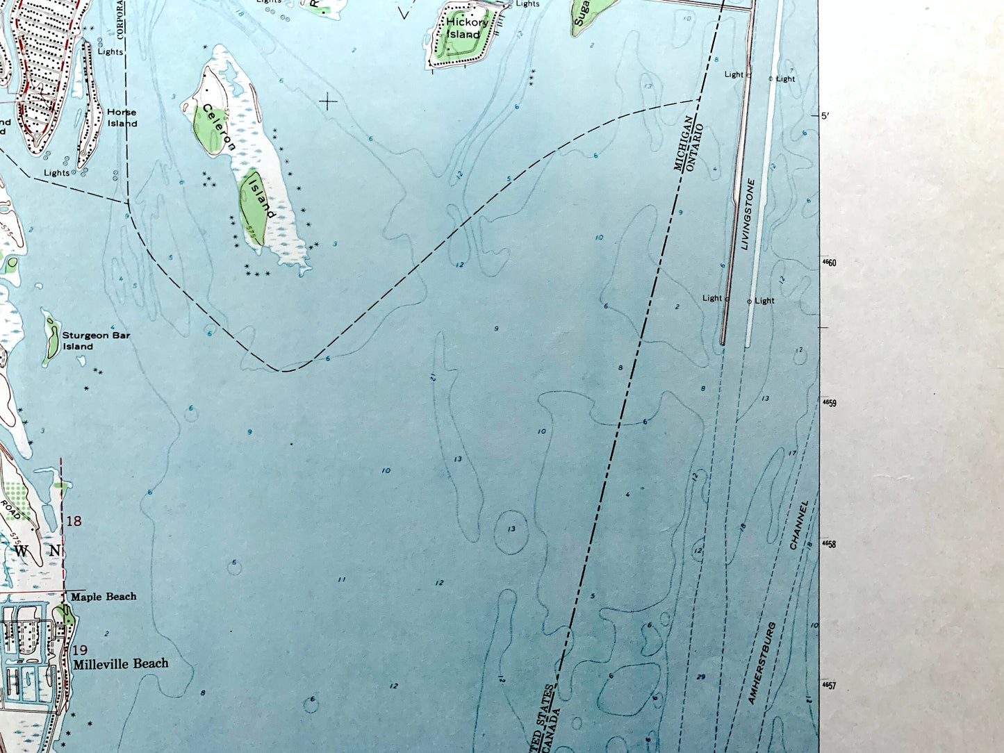 Antique Rockwood, Michigan 1967 US Geological Survey Topographic Map – Wayne, Monroe County, Gibraltar, Grosse Ile, Milleville Beach, MI