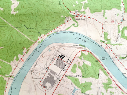 Antique Ravenswood, West Virginia 1960 US Geological Survey Topographic Map – Great Bend, Ohio, Lebanon, Grant, Apple Grove, Letart, WV OH
