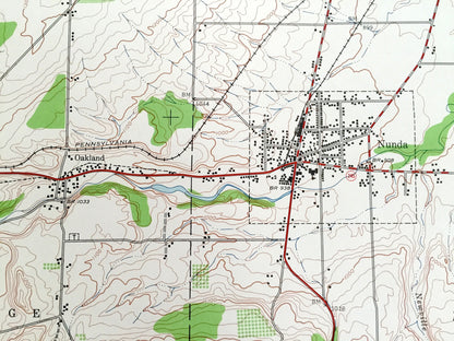 Antique Nunda, New York 1943 US Geological Survey Topographic Map – Livingston, Allegany County, Dalton, Mt Morris, Letchworth State Park NY