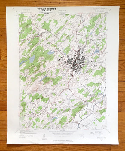 Antique Middletown, New York 1942 US Geological Survey Topographic Map – Orange County, Wallkill, Wawayanda, Goshen, Mechanicstown, NY