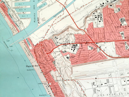 Antique Venice, California 1964 US Geological Survey Topographic Map – Santa Monica, Westchester, Culver City, Los Angeles, Manhattan Beach