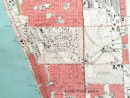 Antique Venice, California 1964 US Geological Survey Topographic Map – Santa Monica, Westchester, Culver City, Los Angeles, Manhattan Beach