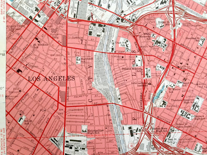 Antique Los Angeles, California 1966 US Geological Survey Topographic Map – Pasadena, San Rafael, Vernon, Monterey Park, Alhambra Elysian CA
