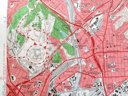 Antique Los Angeles, California 1966 US Geological Survey Topographic Map – Pasadena, San Rafael, Vernon, Monterey Park, Alhambra Elysian CA
