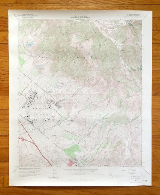 Antique El Toro, California 1968 US Geological Survey Topographic Map – Orange County, Marine Air Base, Irvine, Limestone Canyon Park, CA