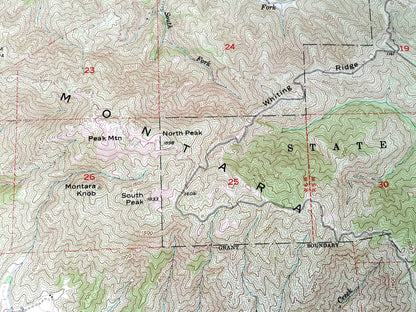 Antique Montara Mountain, California 1956 US Geological Survey Topographic Map – Buri Buri, San Mateo, Pedro, San Francisco, El Granada, CA