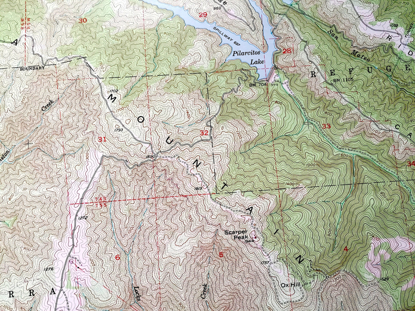 Antique Montara Mountain, California 1956 US Geological Survey Topographic Map – Buri Buri, San Mateo, Pedro, San Francisco, El Granada, CA