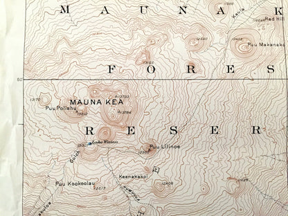 Antique Mauna Kea, Hawaii 1930 US Geological Survey Topographic Map – Hamakua, North Hilo District, Waikamakapo, Umikoa, Dairy, Puu, HI