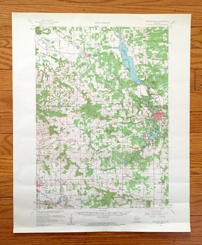 Antique The Dells, Wisconsin 1957 US Geological Survey Topographic Map – Kilbourn, Delton, Lyndon, Reedsburg, Juneau, Sauk, Adams County, WI