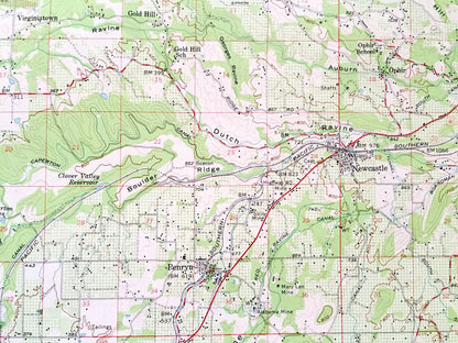 Antique Auburn, California 1954 US Geological Survey Topographic Map – Rocklin, Loomis, Penryn, Newcastle, Placer, El Dorado County, CA