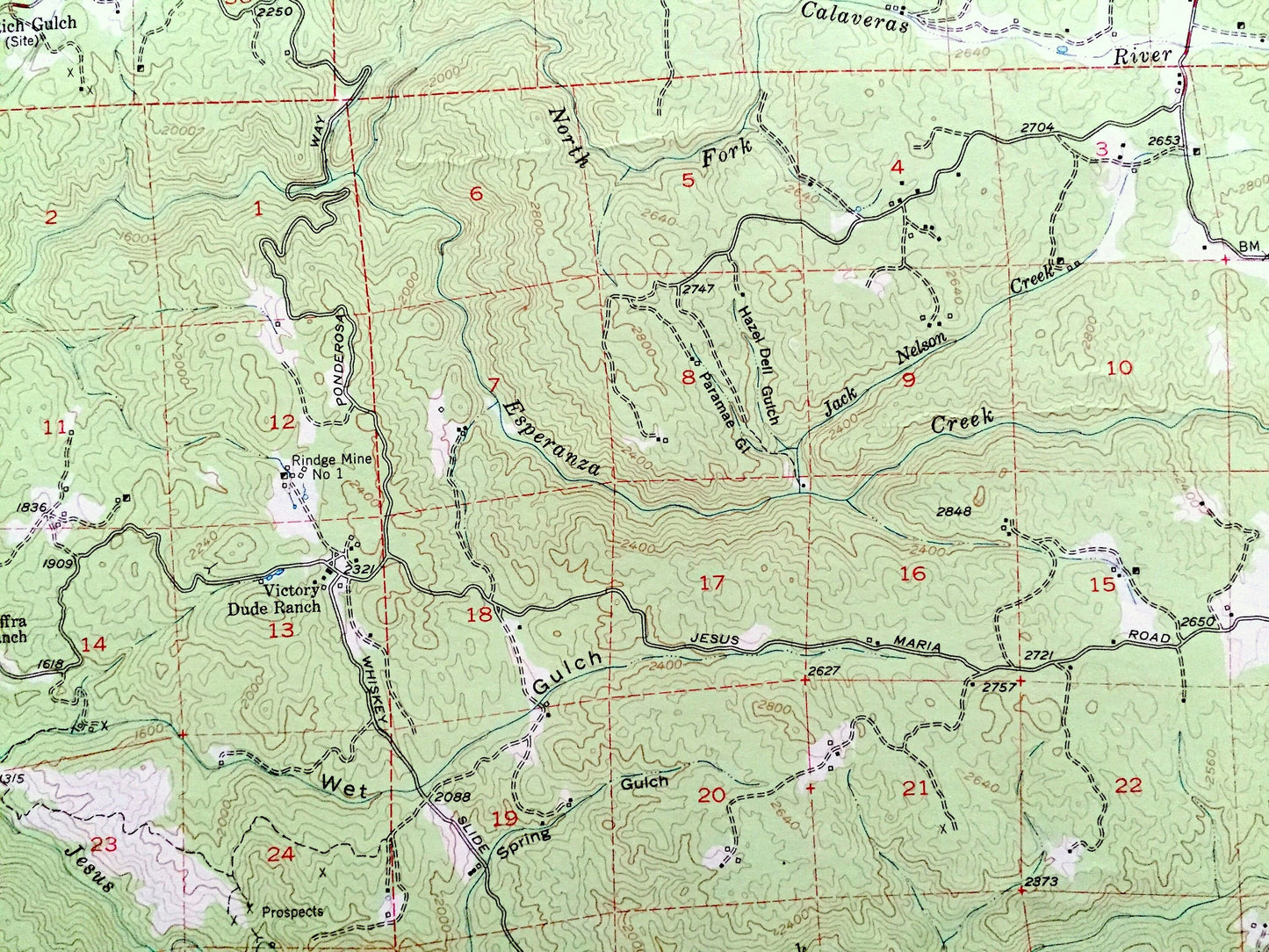 Antique Mokelumne Hill, California 1948 US Geological Survey Topographic Map – Amador, Calaveras County, West Point, Pioneer, Volcano, CA