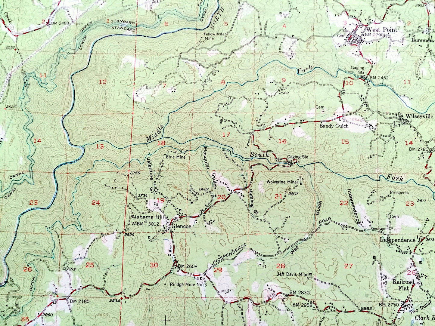 Antique Mokelumne Hill, California 1948 US Geological Survey Topographic Map – Amador, Calaveras County, West Point, Pioneer, Volcano, CA
