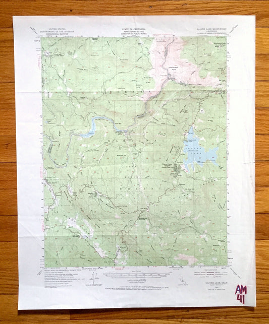 Antique Shaver Lake, California 1953 US Geological Survey Topographic Map – Madera, Fresno County, Sierra National Forest, Rock Haven, CA