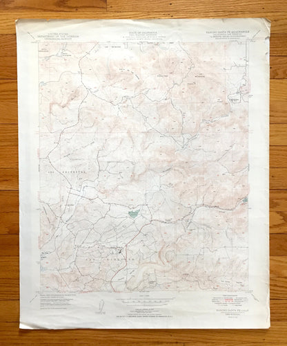 Antique Rancho Santa Fe, California 1949 US Geological Survey Topographic Map – San Diego County, San Dieguito, Los Encenitos, Harmony Grove