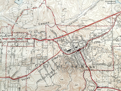 Antique La Mesa, California 1947 US Geological Survey Topographic Map – San Diego County, State University, Mission Trails Park, College, CA