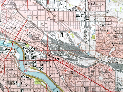 Antique St Paul West, Minnesota 1951 US Geological Survey Topographic Map – Ramsey, Hennepin, Dakota County, Minneapolis, Mendota Heights MN