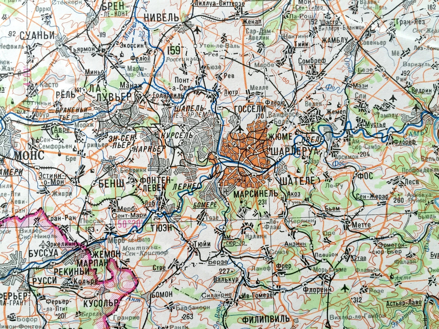 Antique SOVIET Brussels, Belgium 1968 Russian Army Survey Map – Ghent, Bruges, Antwerp, Rotterdam, Breda, Ostend, Netherlands, Lille, France