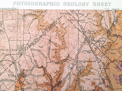 Antique Washington, DC 1901 US Geological Survey Topographic Map – Capitol Hill, Georgetown, Alexandria, Bethesda, Rock Creek Park, MD