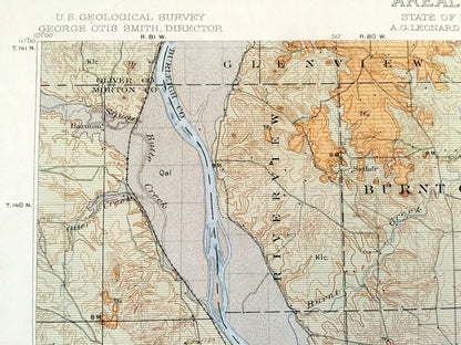 Antique Bismarck, North Dakota 1911 US Geological Survey Topographic Map – Morton, Burleigh, Emmons County, Mandan, Lincoln, Custer, ND