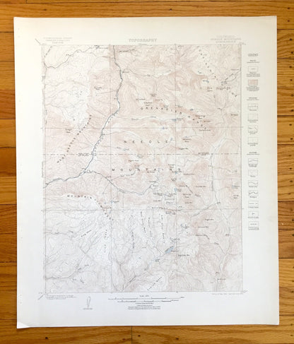 Antique Needle Mountains, Colorado 1902 US Geological Survey Topographic Map – La Plata, San Juan County Rocky Mountains, Animas River, CO