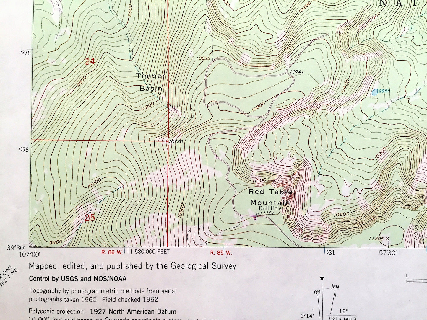 Antique Suicide Mountain, Colorado 1962 US Geological Survey Topographic Map – White River National Forest, Eagle County, Rockies, CO