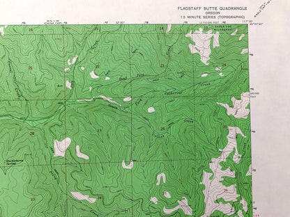 Antique Flagstaff Butte, Oregon 1965 US Geological Survey Topographic Map – Union, Baker County, Whitman National Forest, Pawnee Gulch, OR