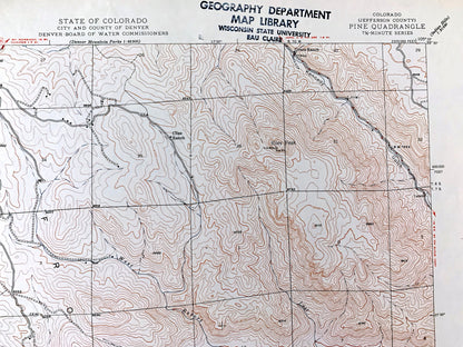 Antique Pine, Colorado 1948 US Geological Survey Topographic Map – Jefferson County, Glenelk, Ferndale, Riverview, Buffalo Creek, CO