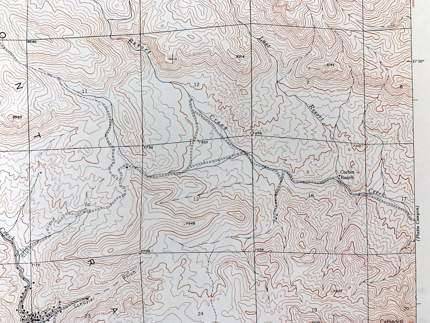 Antique Pine, Colorado 1948 US Geological Survey Topographic Map – Jefferson County, Glenelk, Ferndale, Riverview, Buffalo Creek, CO