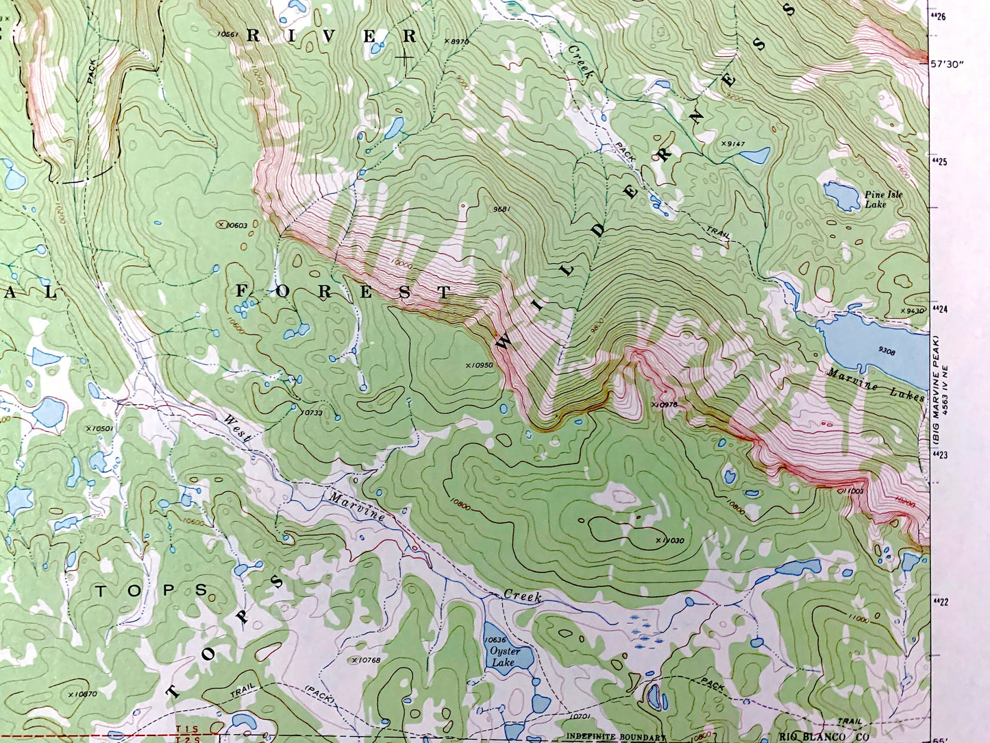 Antique Oyster Lake, Colorado 1977 US Geological Survey Topographic Map – Rio Blanco, Garfield County, White River National Forest, CO