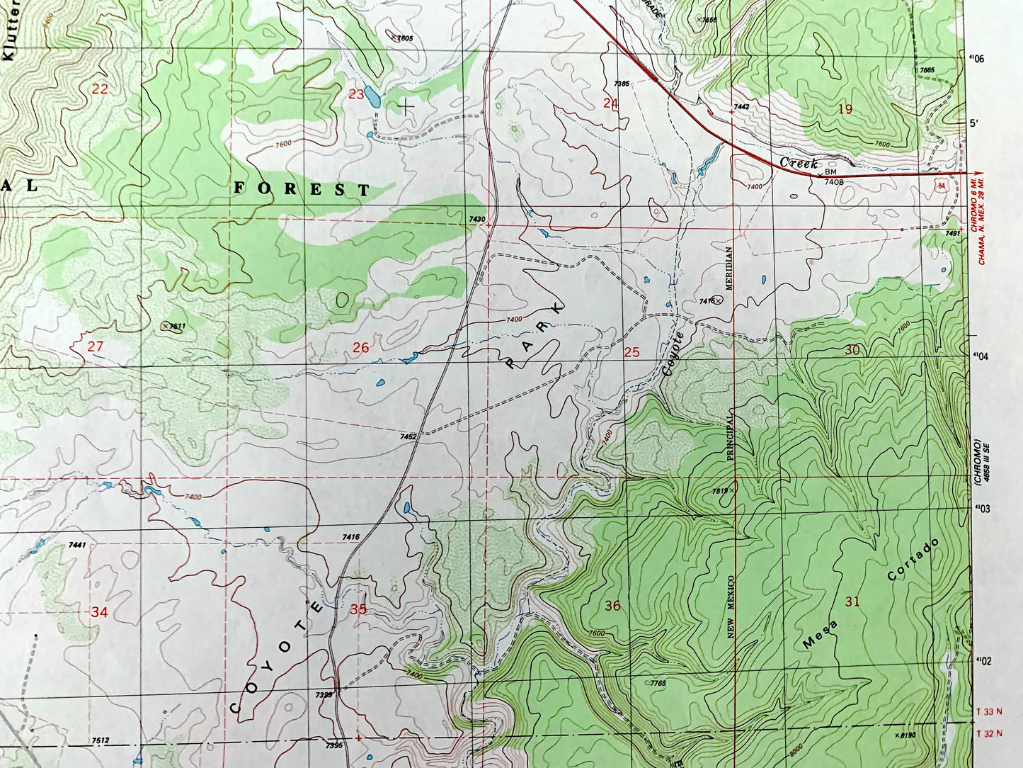 Antique Edith, Colorado 1984 US Geological Survey Topographic Map – Archuleta County, San Juan National Forest, CO, Rio Arriba County, NM