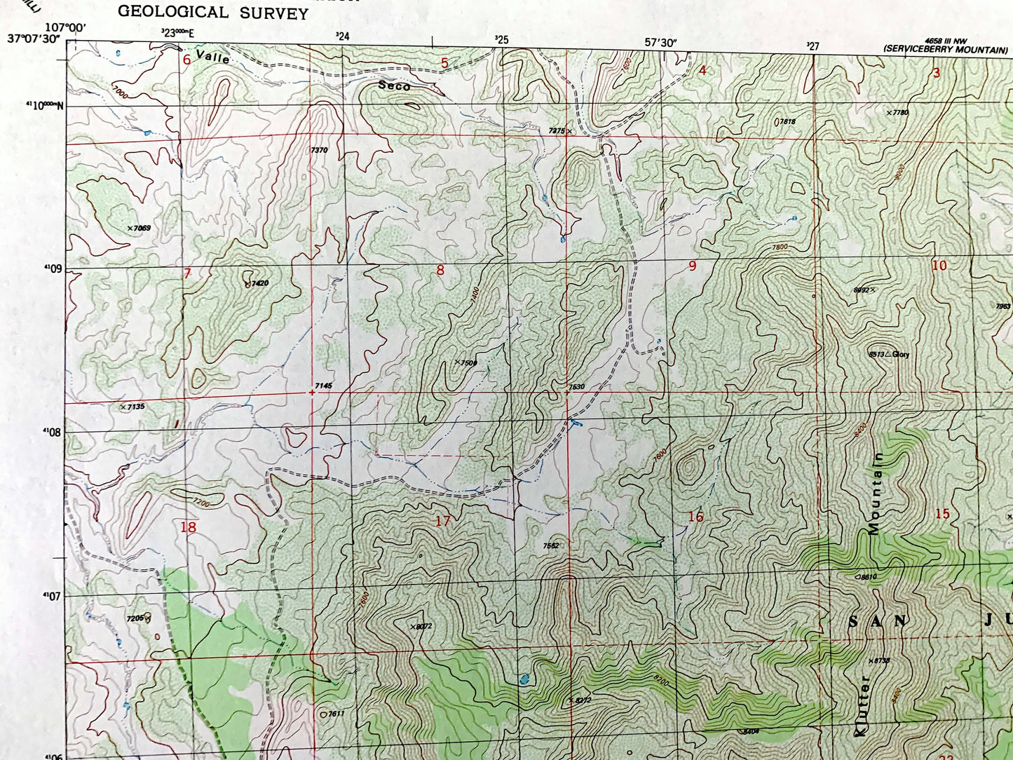 Antique Edith, Colorado 1984 US Geological Survey Topographic Map – Archuleta County, San Juan National Forest, CO, Rio Arriba County, NM
