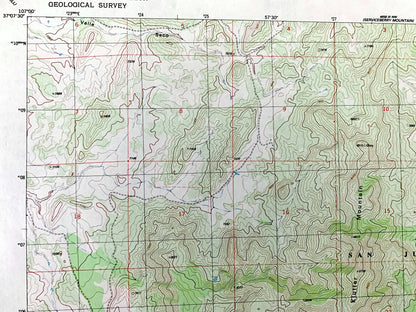 Antique Edith, Colorado 1984 US Geological Survey Topographic Map – Archuleta County, San Juan National Forest, CO, Rio Arriba County, NM