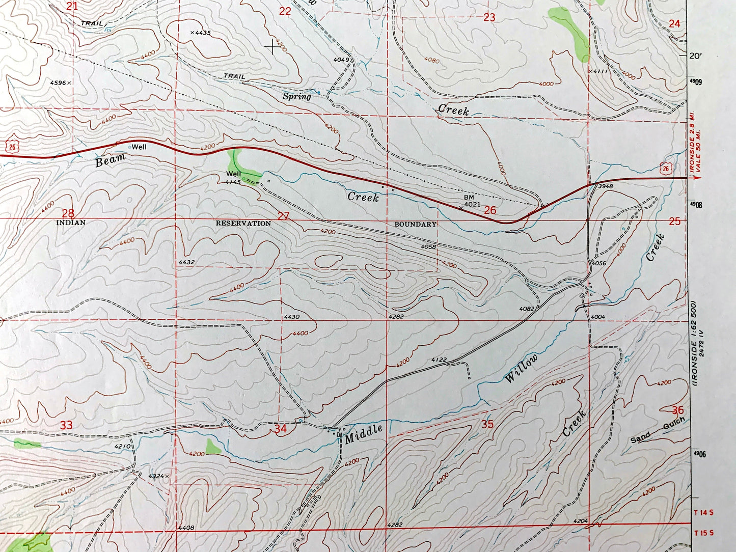 Antique Eldorado Pass, Oregon 1972 US Geological Survey Topographic Map – Baker, Malheur County, Whitman National Forest, OR