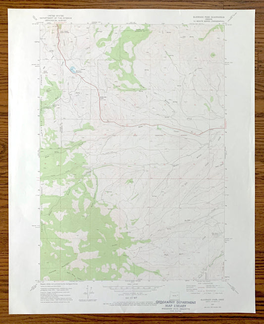 Antique Eldorado Pass, Oregon 1972 US Geological Survey Topographic Map – Baker, Malheur County, Whitman National Forest, OR