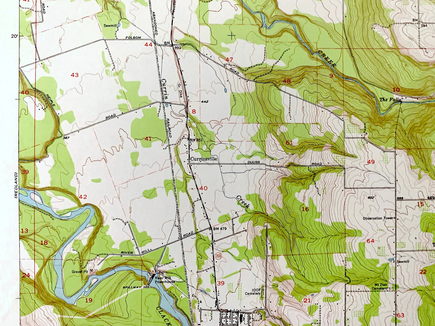 Antique Estacada, Oregon 1954 US Geological Survey Topographic Map – Clackamas County, Eagle Creek, Douglas Ridge, Currinsville, Faraday, OR