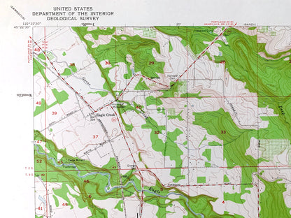 Antique Estacada, Oregon 1961 US Geological Survey Topographic Map – Clackamas County, Eagle Creek, Douglas Ridge, Currinsville, Faraday, OR