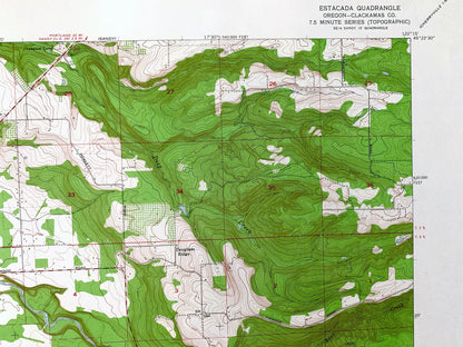 Antique Estacada, Oregon 1961 US Geological Survey Topographic Map – Clackamas County, Eagle Creek, Douglas Ridge, Currinsville, Faraday, OR