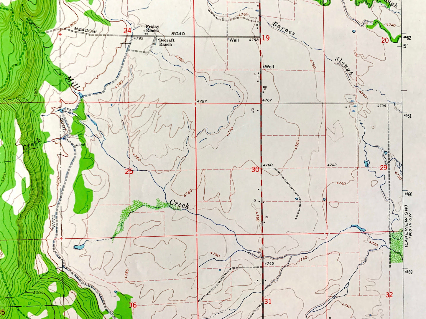 Antique Fitzwater Point, Oregon 1964 US Geological Survey Topographic Map – Lake County, Fremont National Forest, OR