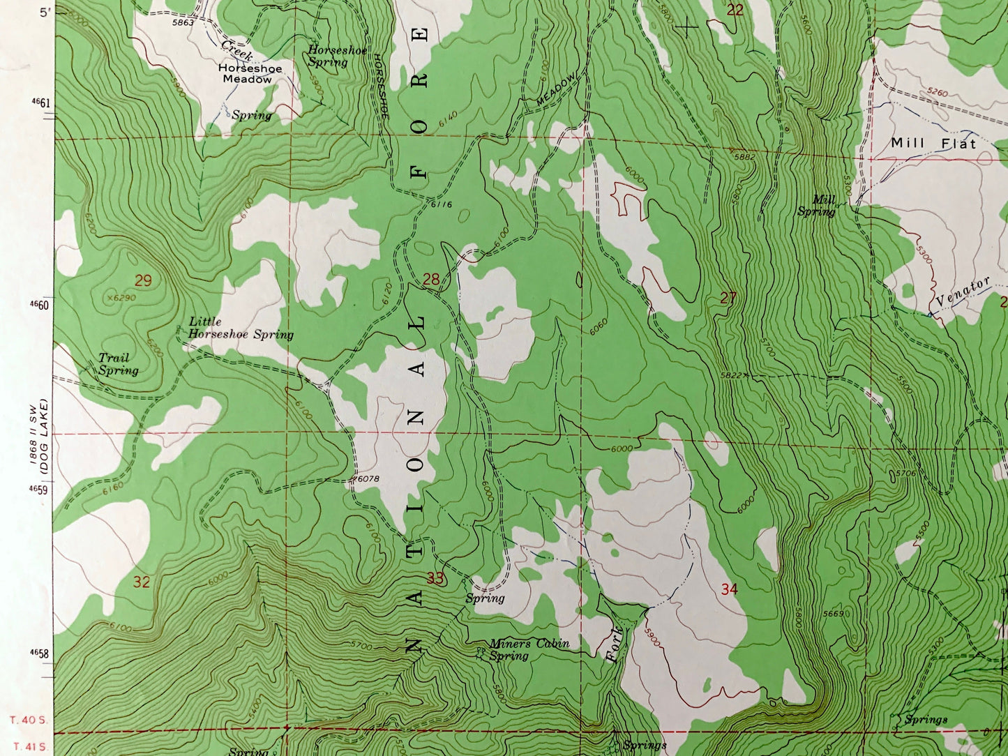Antique Fitzwater Point, Oregon 1964 US Geological Survey Topographic Map – Lake County, Fremont National Forest, OR