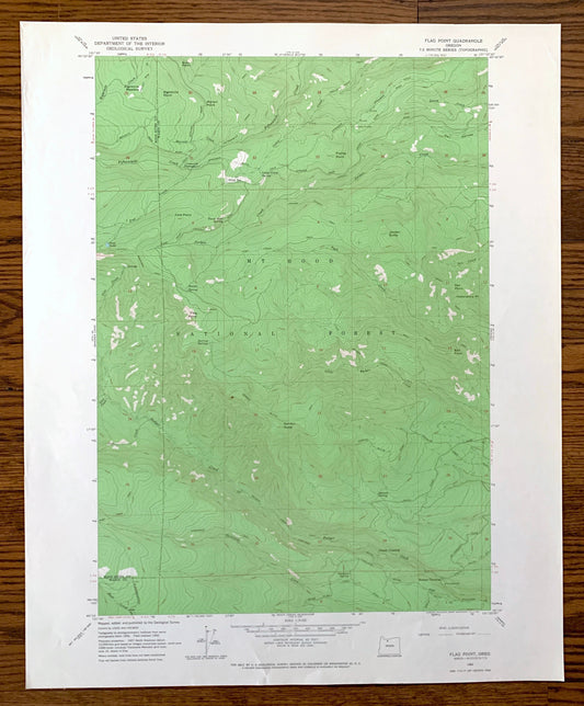 Antique Flag Point, Oregon 1962 US Geological Survey Topographic Map – Hood River, Wasco County, Mount Hood National Forest, Mt OR
