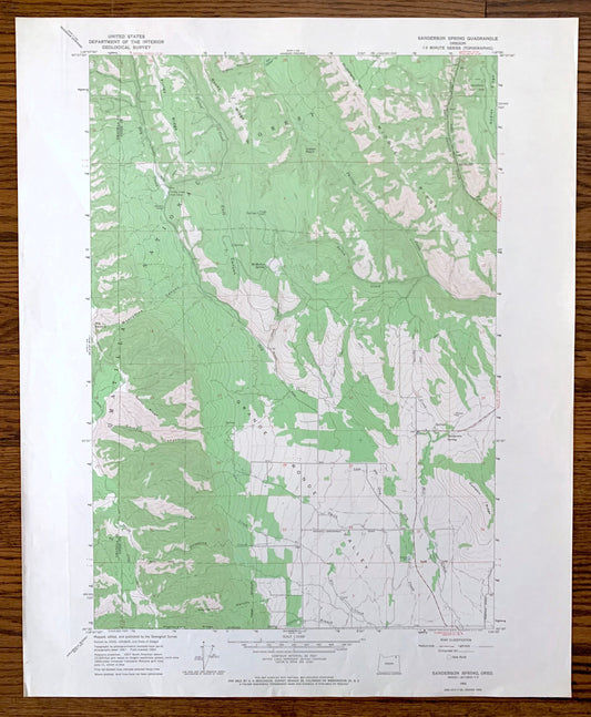 Antique Sanderson Spring, Oregon 1963 US Geological Survey Topographic Map – Umatilla, Union County, Grande Ronde Valley, Colt Canyon, OR