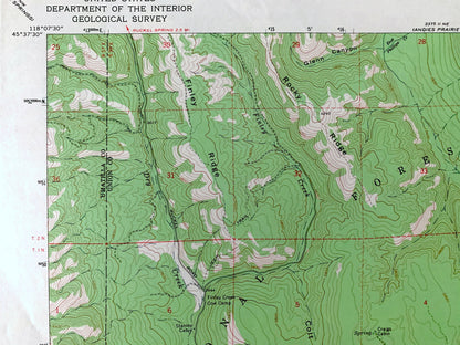 Antique Sanderson Spring, Oregon 1963 US Geological Survey Topographic Map – Umatilla, Union County, Grande Ronde Valley, Colt Canyon, OR